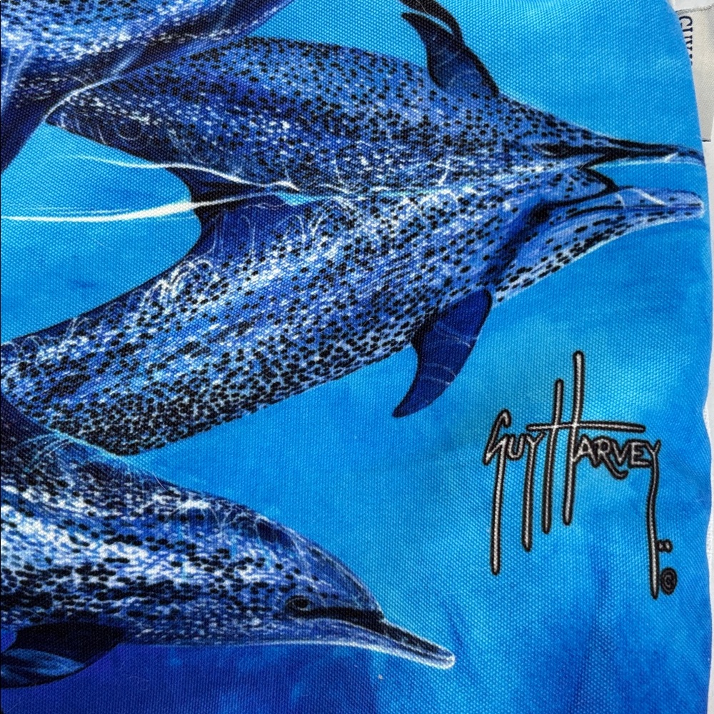 Guy Harvey Blue Dolphin Print Crossbody Bag - Picture 2 of 12
